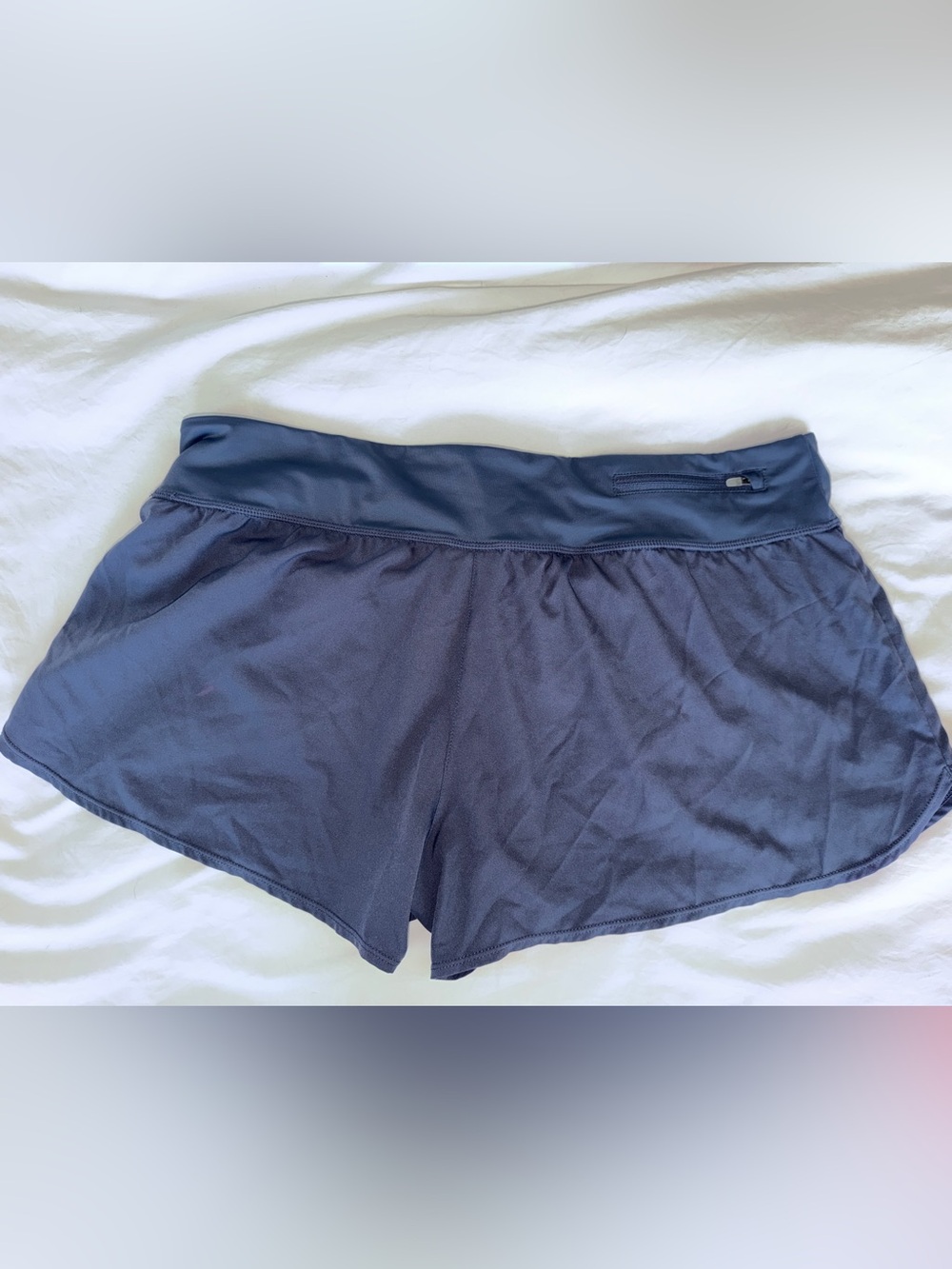 Nike Women’s XL Running Shorts Blue Gray Dri-FIT Lined Zip Pocket